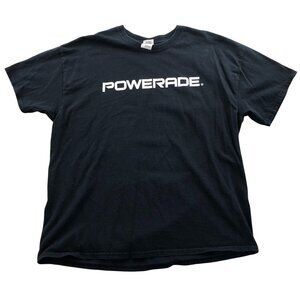 Powerade Men's T-Shirt XL Black Short Sleeve Heavy Cotton Graphic Tee